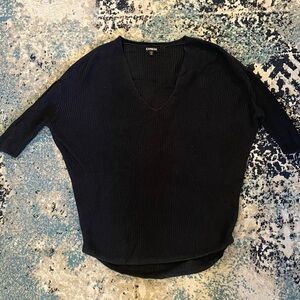 Express Oversized 100% Cotton Sweat w/ Plunging Vline and Short Sleeves. Sz S